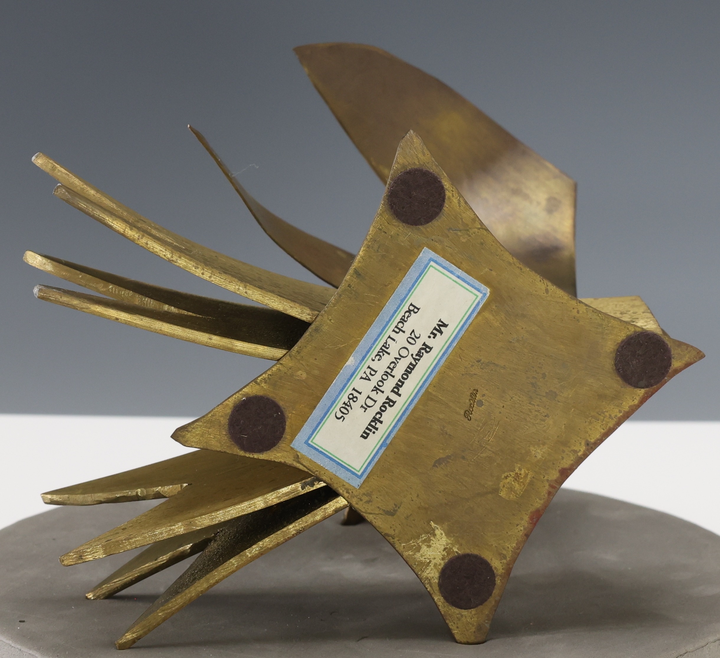 Raymond Rocklin | Welded metal abstract sculpture suggestive of a ...