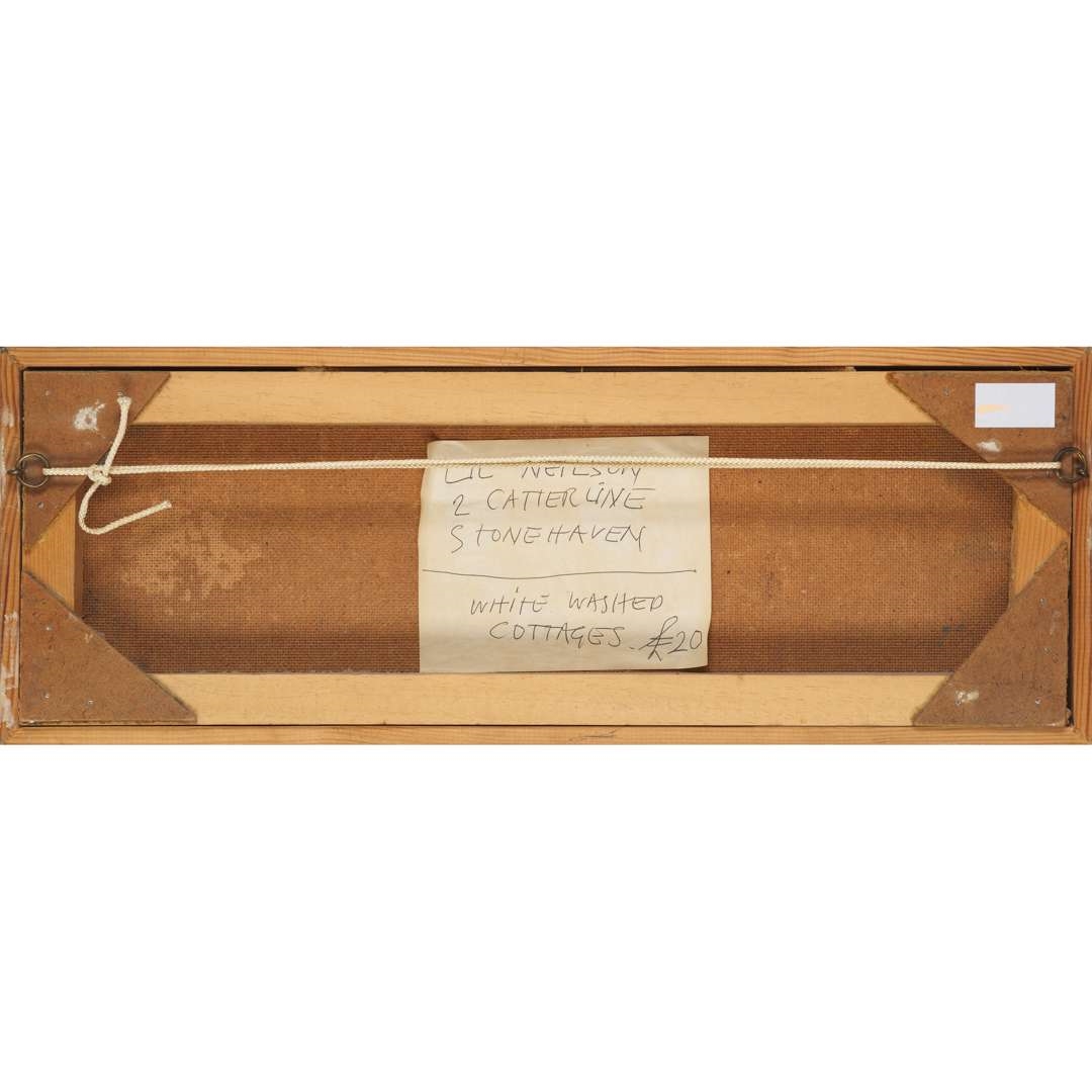 Artwork by Lilian Neilson, WHITE WASHED COTTAGES, CATTERLINE, Made of oil on board