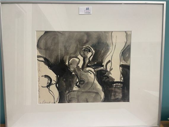 Dessin avec envoi by Jacques Poncet, 1972