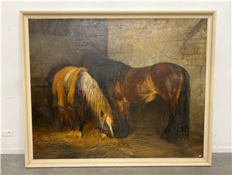 " Chevaux à l'écurie" - Jeanne d'Espiennes