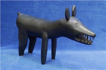 Large Bronze Dog Sculpture - Craig Koomeeta