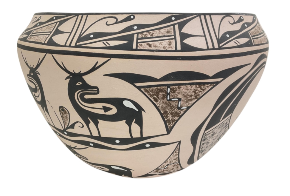 Artwork by Marjorie Katsenih, Native American Zuni Pottery, Made of Pottery