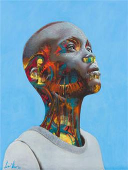 Portrait with Blue - Loyiso Mkize