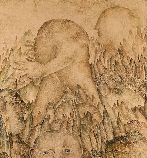 Artwork by Frans Minnaert, "De verandering"., Made of oil on canvas