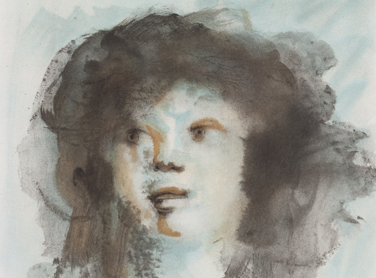 Leonor Fini | Face of a Woman on a Blue Background (Visage de femme sur ...