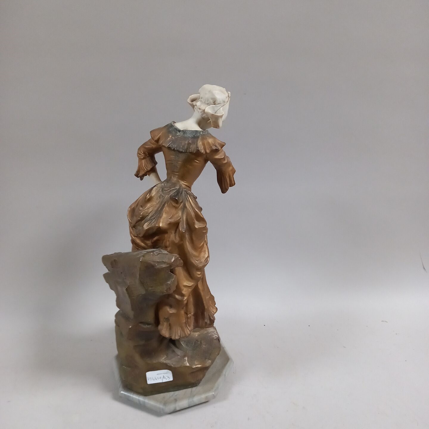 Artwork by Mednat, MEDNAT (XIXe - XXème siècle) Une STATUETTE , la cruche cassée en régule et faïence, Made of marble