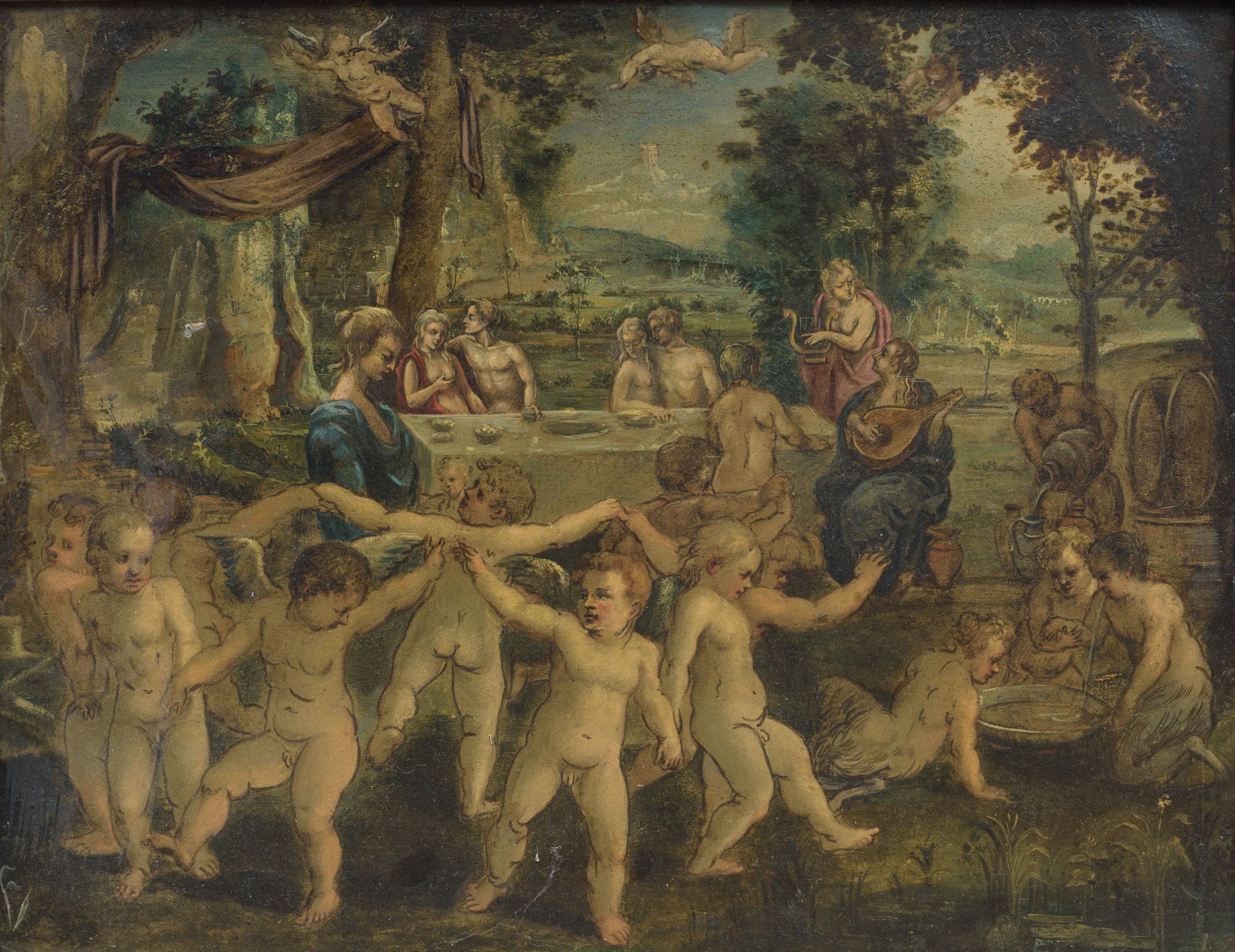 Artwork by Adam Elsheimer, Danza di amorini, inizi XX secolo, Made of legno intagliato