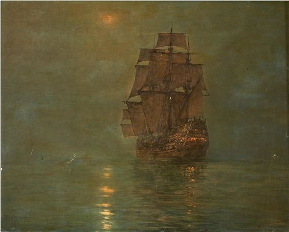 Montague Dawson | Crescent Moon | MutualArt