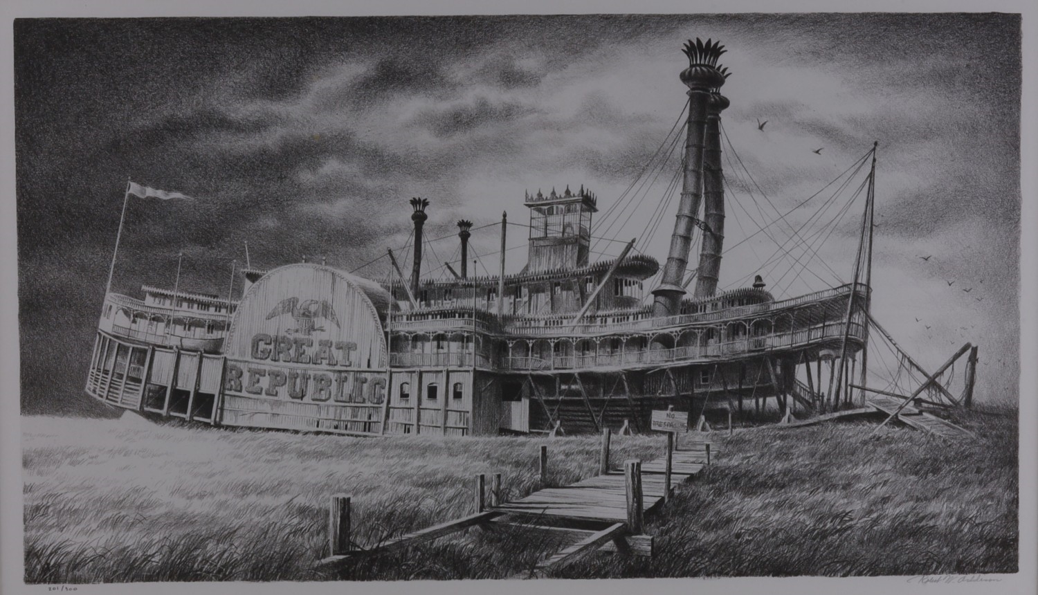 Robert Addison | ROBERT ADDISON PRINT OF THE GREAT REPUBLIC WRECK ...