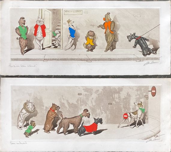 ボリス  オクライ  “dirty dogs of paris”『目には目を！』 Boris O Klein Dirty dogs of Paris signed prints