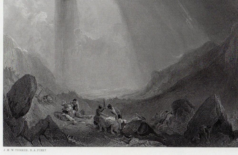 Artwork by Joseph Mallord William Turner, Snow Storm: Hannibal and his Army Crossing the Alps, Made of Engraving