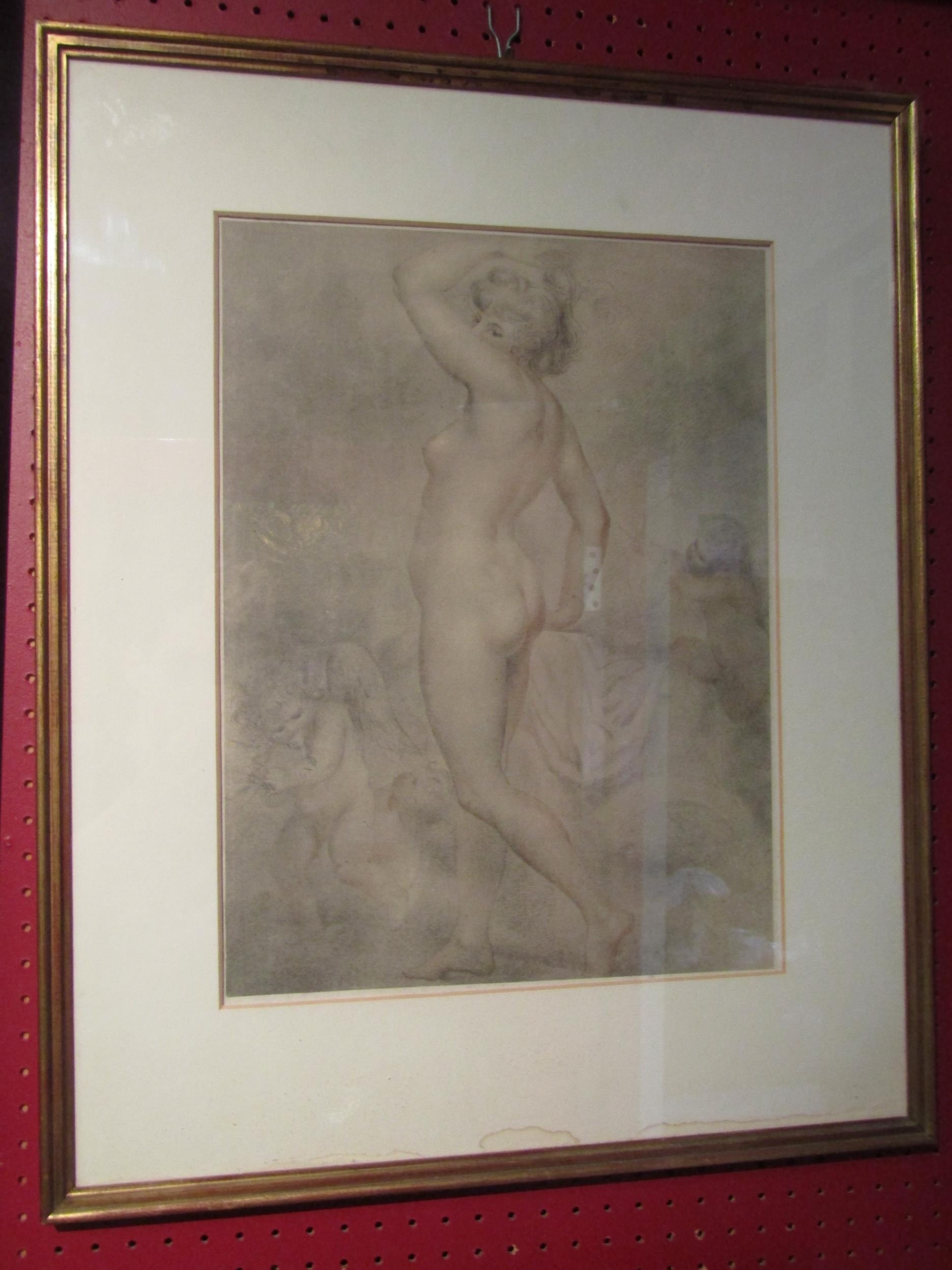 Artwork by George Romney, Emma, Lady Hamilton, as the Goddess of health, Made of print