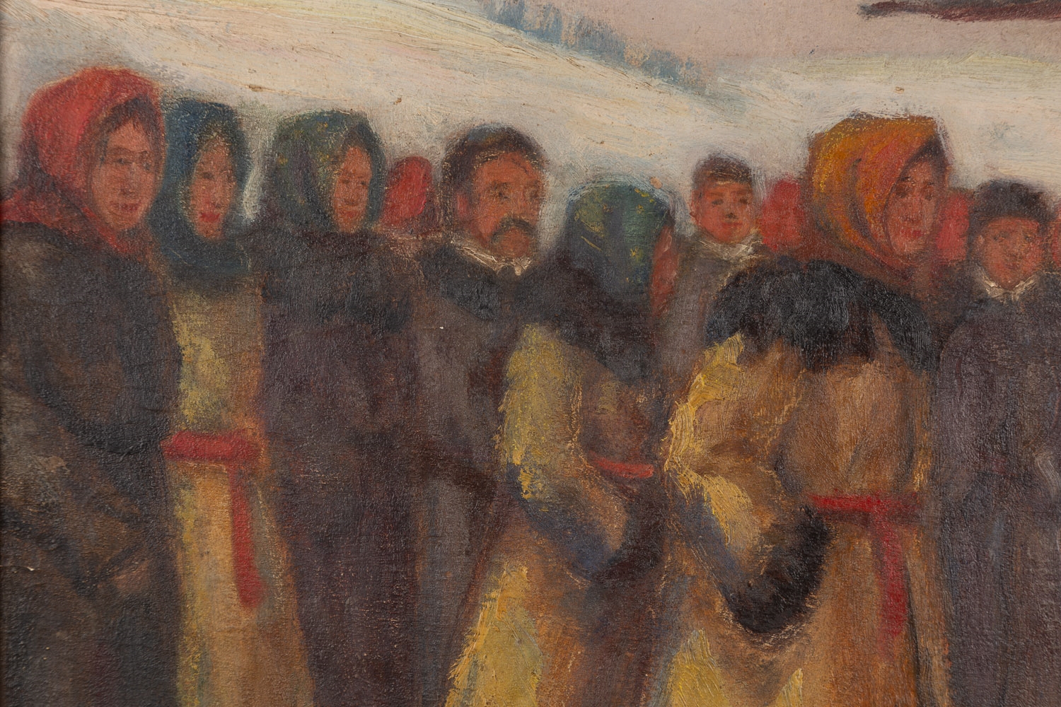 Artwork by Artur Rutkowski, In front of the cottage, Made of oil/paperboard