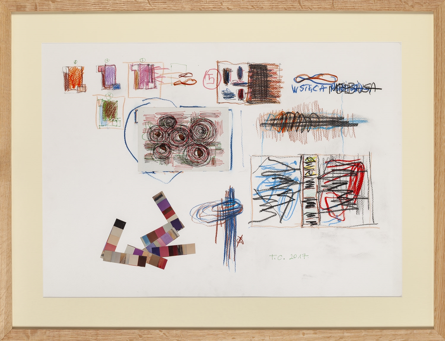 Artwork by Tomasz Ciecierski, WYSTAWA: Tomasz Ciecierski. Galop. Pęd. Rytm. Obrazy i rysunki z lat 1976-2022, Made of kolaż, kredki, rapidograf, fotografia/karton