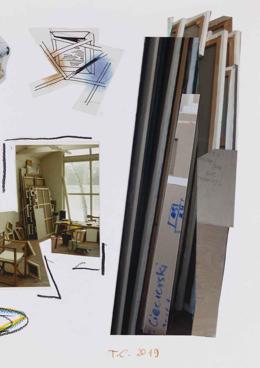 Artwork by Tomasz Ciecierski, Bez tytułu, 2019, Made of kolaż, rapidograf, fotografia/karton