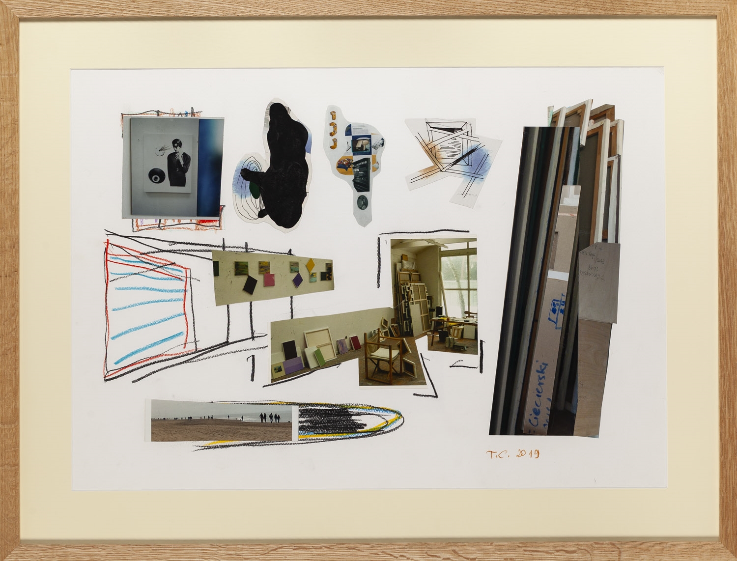 Artwork by Tomasz Ciecierski, Bez tytułu, 2019, Made of kolaż, rapidograf, fotografia/karton