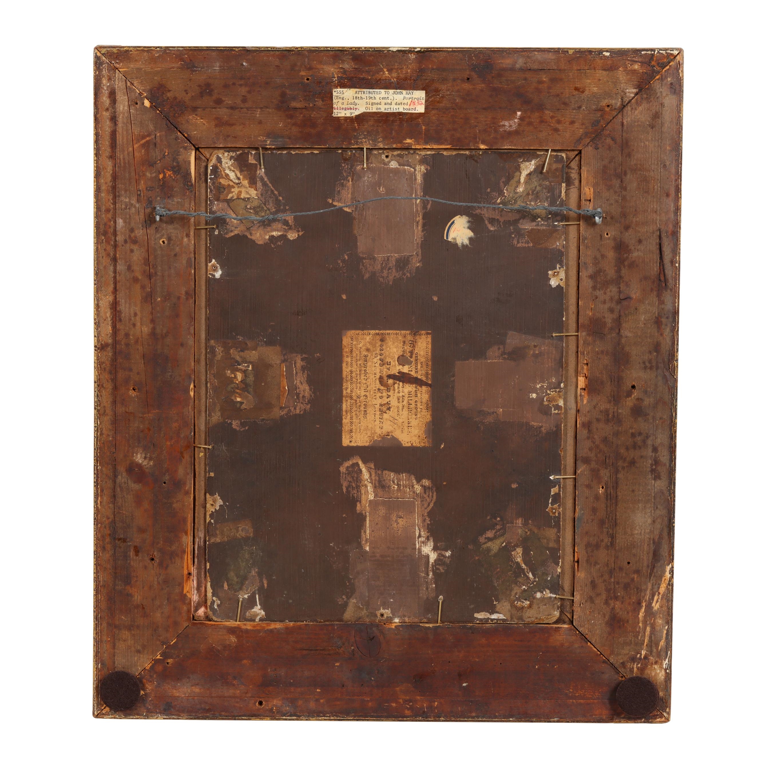 Artwork by John Hay, Portrait of a Lady, Made of Oil on millboard