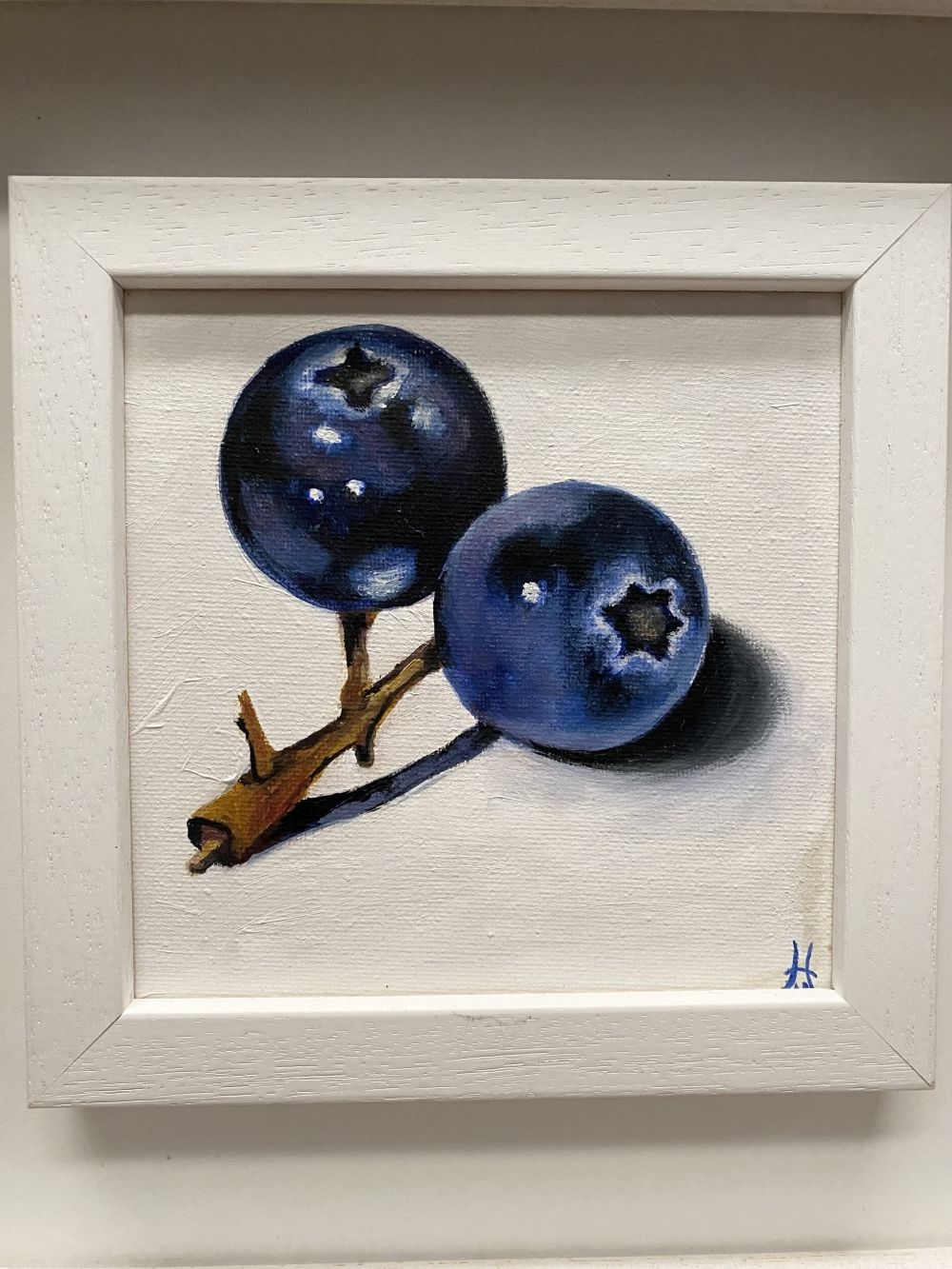 Artwork by John Hornubia, BLUEBERRIES, Made of oil on board