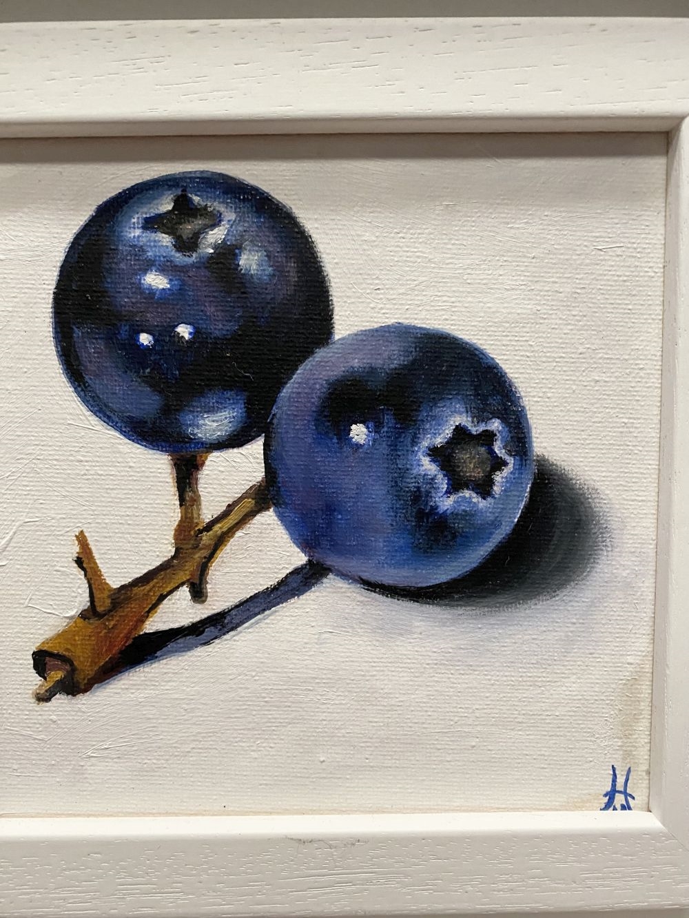 Artwork by John Hornubia, BLUEBERRIES, Made of oil on board