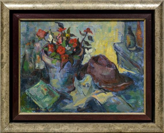 Alexander Rose-Innes | Still Life Flowers and Hat (1967) | MutualArt