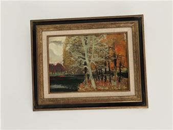 Étang  Signé en bas à droite Titré au dos  OH - Michel Rodde