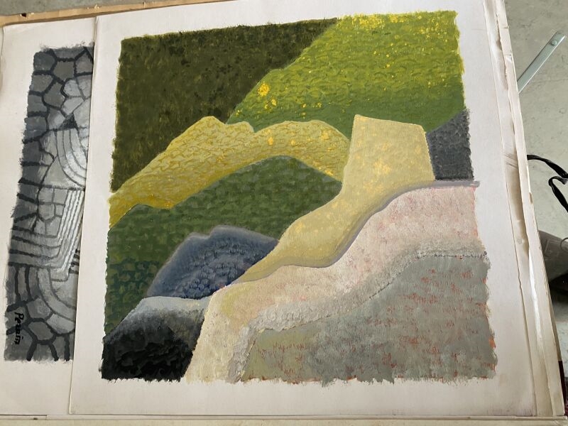 Artwork by Robert Pernin, ENSEMBLE : Abstractions, Made of gouache on paper