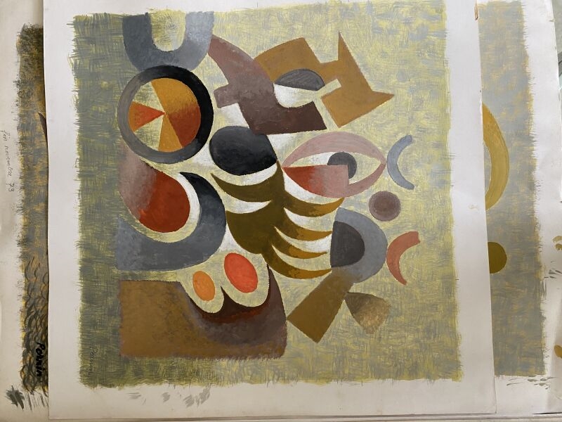 Artwork by Robert Pernin, ENSEMBLE : Abstractions, Made of gouache on paper