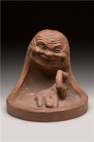 Séraphin Soudbinine (1870-1944)Porte-allumettes en terre cuite à décor de visage grotesque. Petits défauts de cuisson - Séraphin Soudbinine