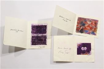 Abstract compositions; set of three greeting cards addressed to Dr - Key Sato