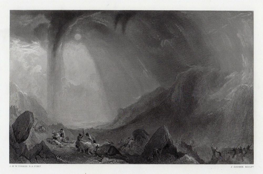 Artwork by Joseph Mallord William Turner, Snow Storm: Hannibal and his Army Crossing the Alps, Made of Engraving