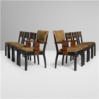Dining chairs, set of eight - Donald Deskey