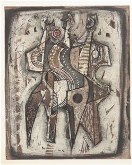 DIRK ADRIAAN MERKOTTER  TWO UNTITLED ABSTRACT COM - Dirk Adriaan Meerkotter