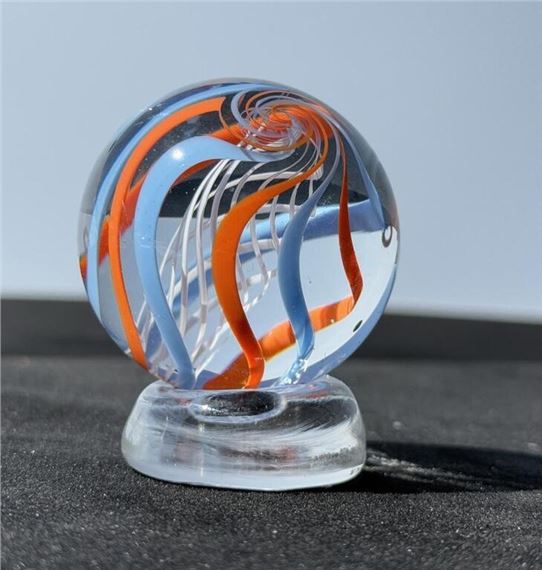 Sam Hogue | Sam Hogue Cane Swirl Art Glass Marble (1969) | MutualArt