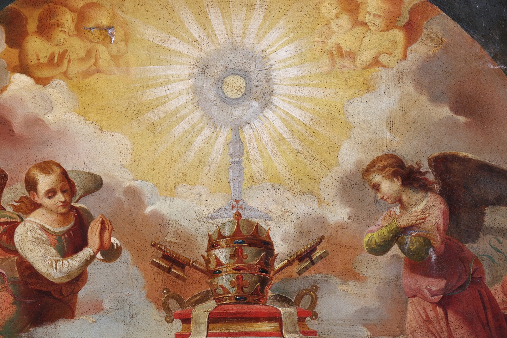 Artwork by Roman School, 19th Century, A LARGE 19TH CENTURY ROMAN CATHOLIC DEVOTIONAL OIL ON CANVAS, Made of Oil on canvas