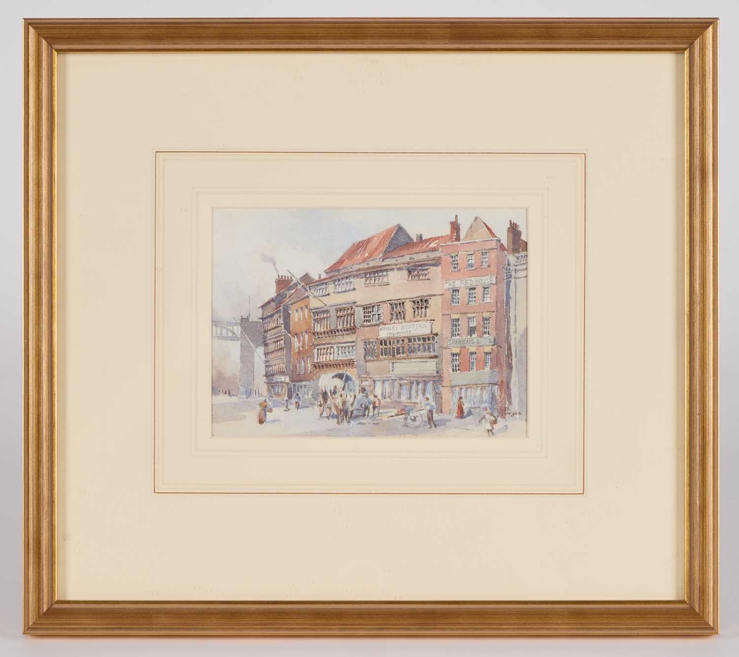 Artwork by Frederick William Morgan, HIGH BRIDGE, NEWCASTLE QUAYSIDE, Made of Watercolour