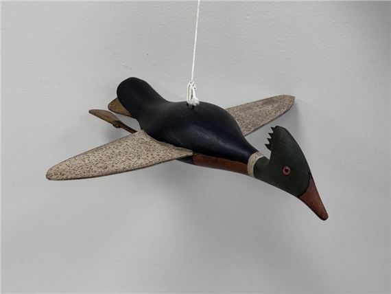 Folk Art Carved and Painted Flying Merganser - Robert Francis
