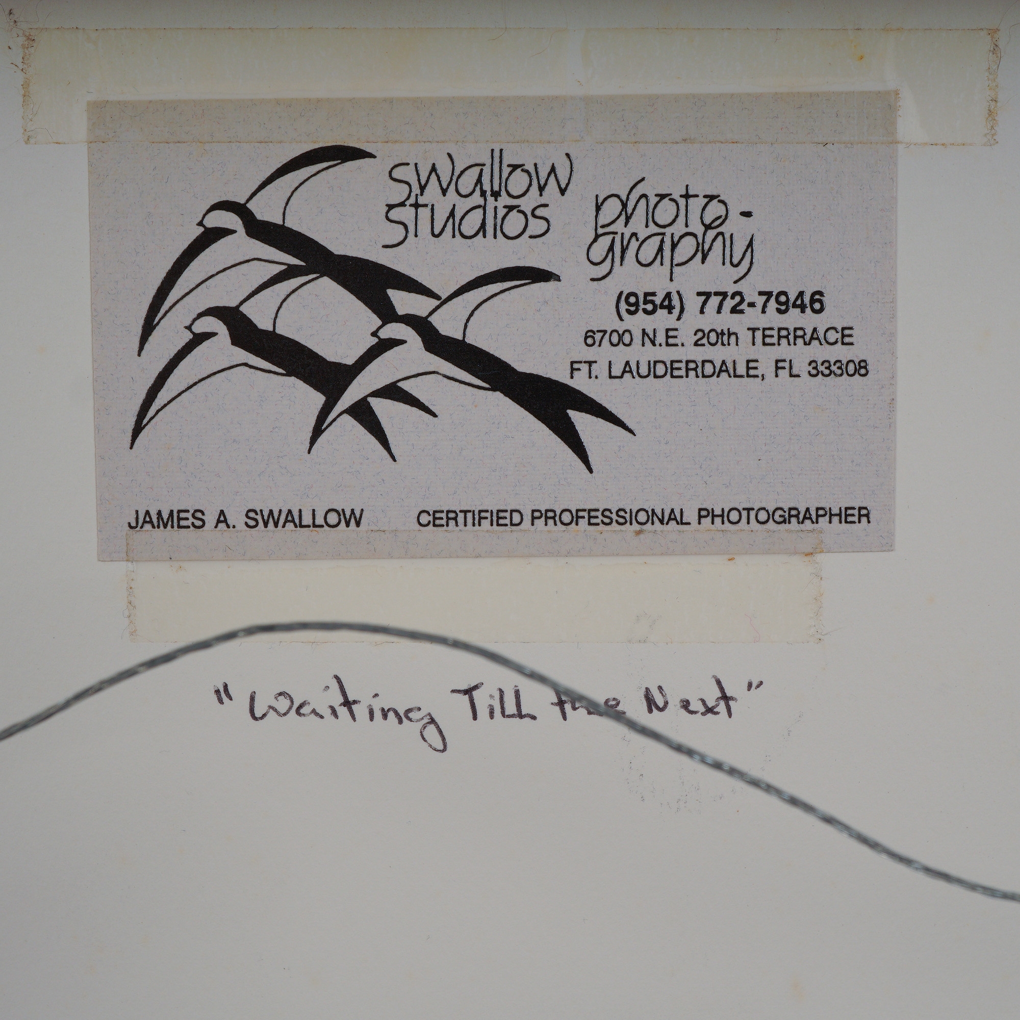 Artwork by James A. Swallow, Waiting Till the Next, Made of black and white photograph