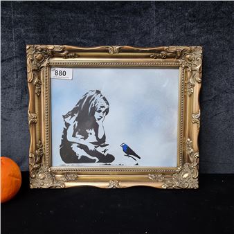 Girl with Blue bird - Banksy