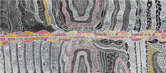 Alice Granites Napanangka acrylic on canvas by Mina Mina Jukurrpa Ngalyipi