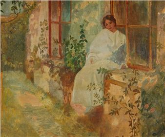 SEATED GIRL BY A WINDOW - Margaret Lough