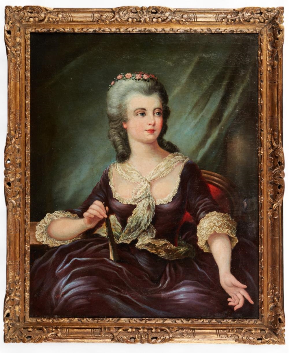 French School, 18th Century | Portrait of a lady in plum (18th Century ...