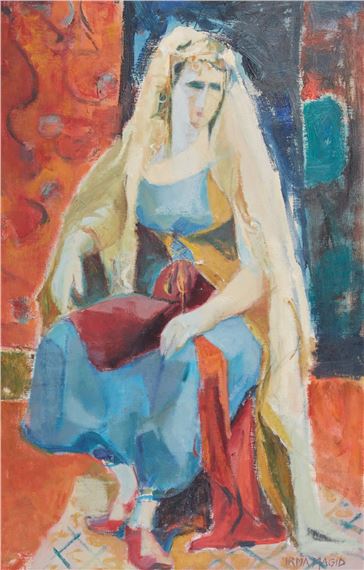 Seated Woman in Blue by Irma Magid