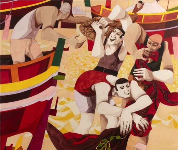 George Large | Loading the nets (1990) | MutualArt