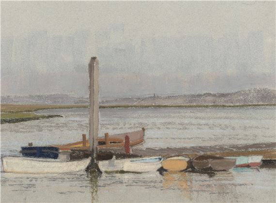 William Innes | Barges in dockland | MutualArt