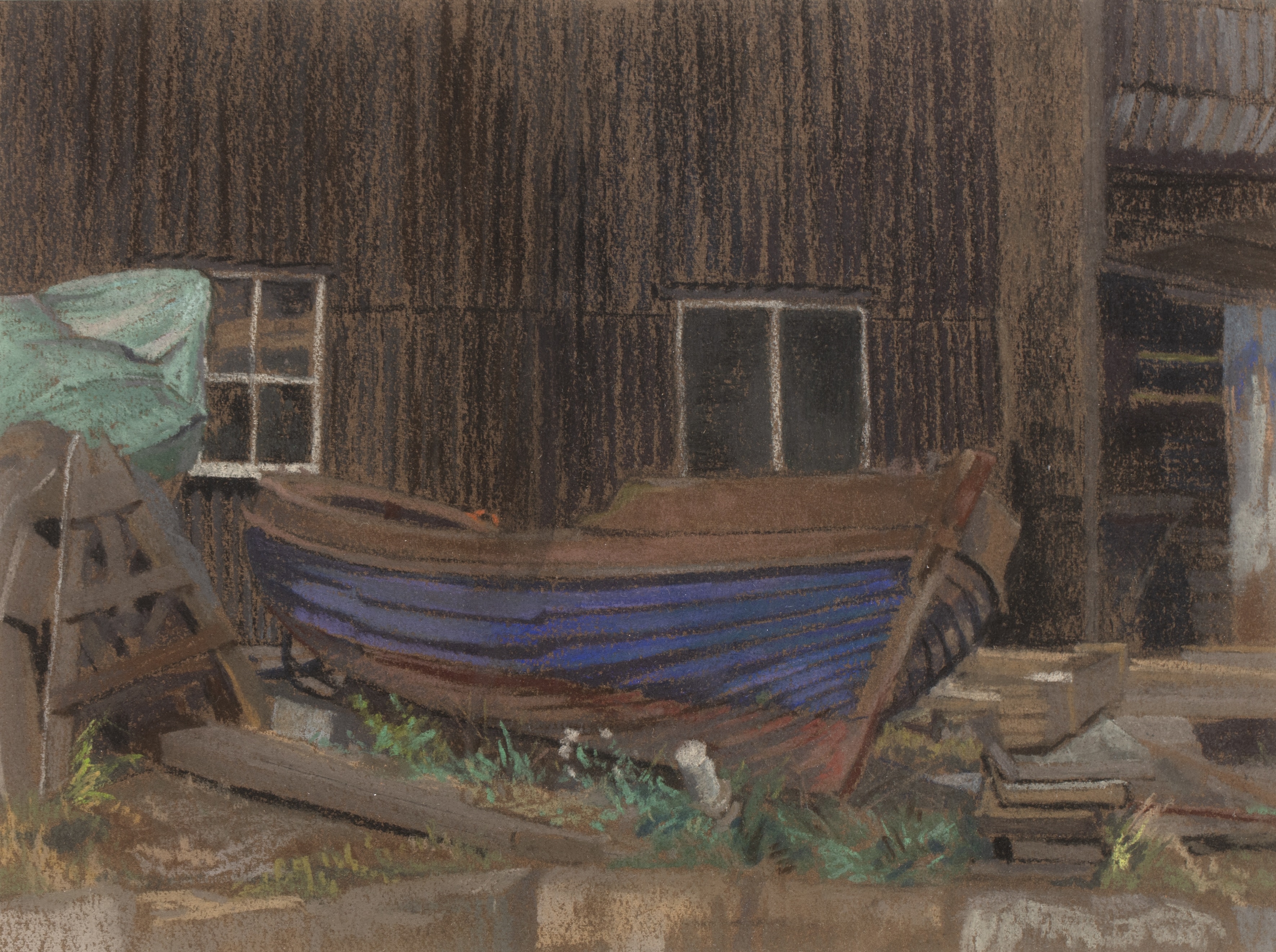 William Innes | Barges in dockland | MutualArt