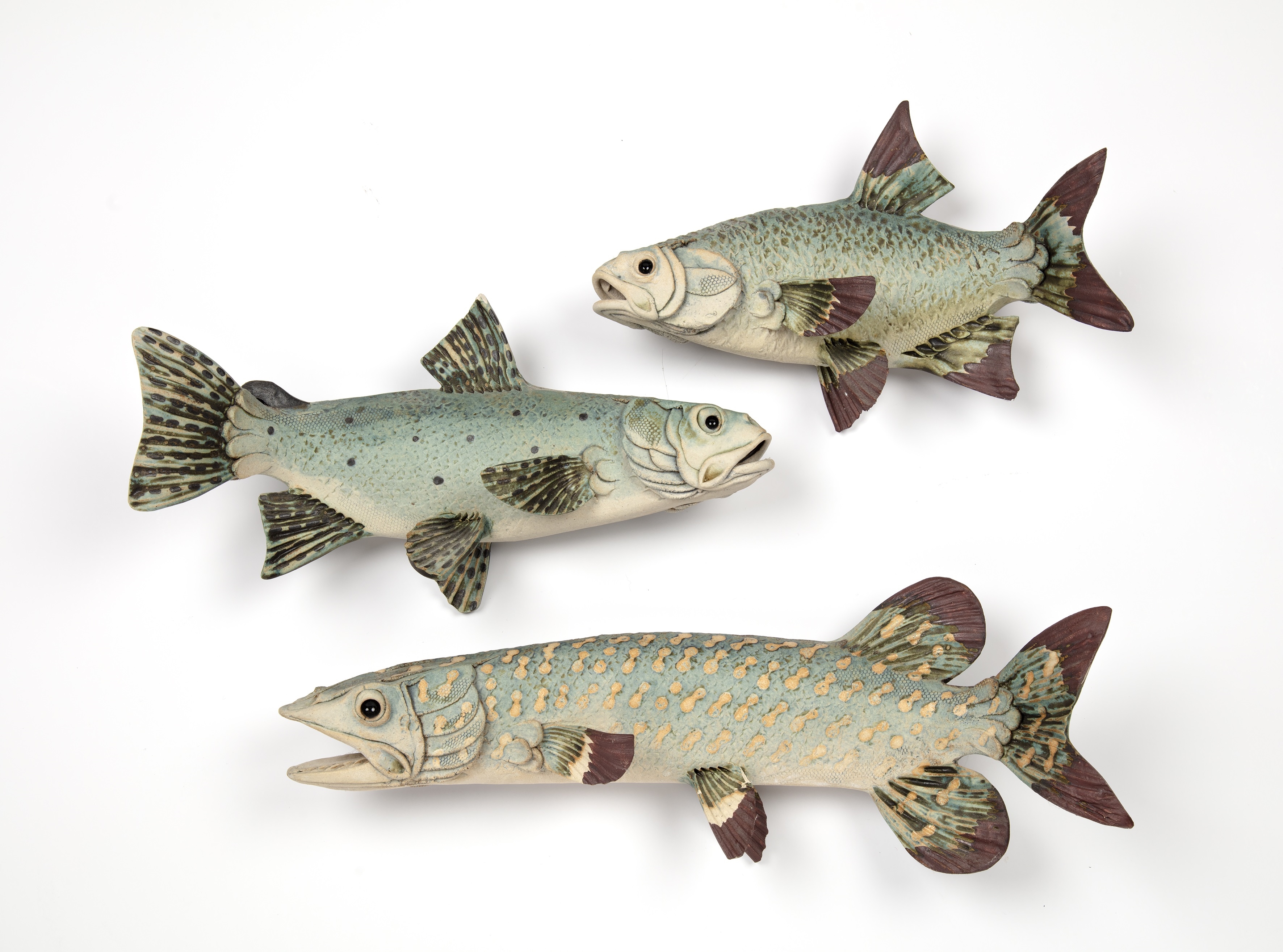 Colin Andrews | Three studio pottery fish (2003 - 2004) | MutualArt