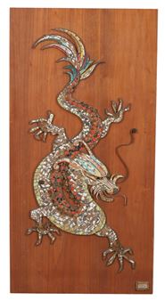 A mid-century mosaic dragon wall panel - Joyce Clark