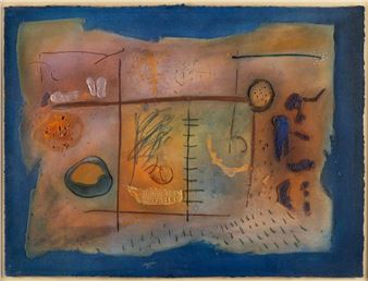 Colorful abstract forms with a deep blue surround - Enrico Embroli