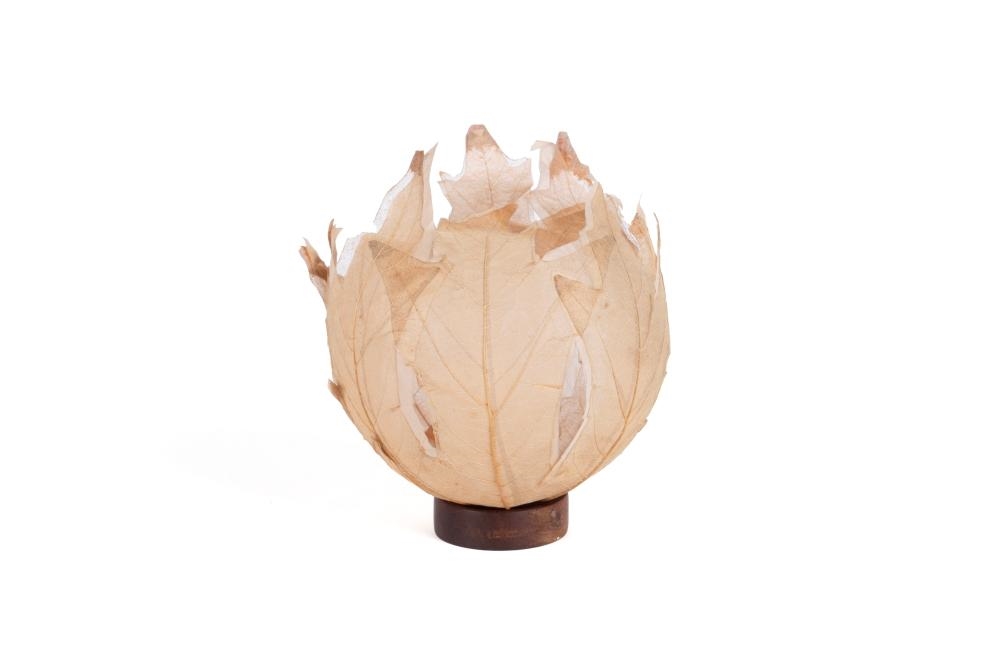 Artwork by Kay Sekimachi, Leaf Bowl Sculpture, Made of Maple leaves and paper