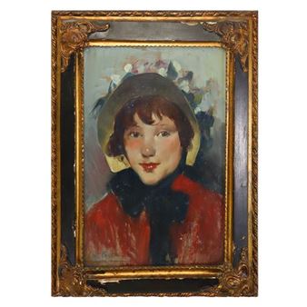 Portrait of a girl with a hat - Carlo de Falco
